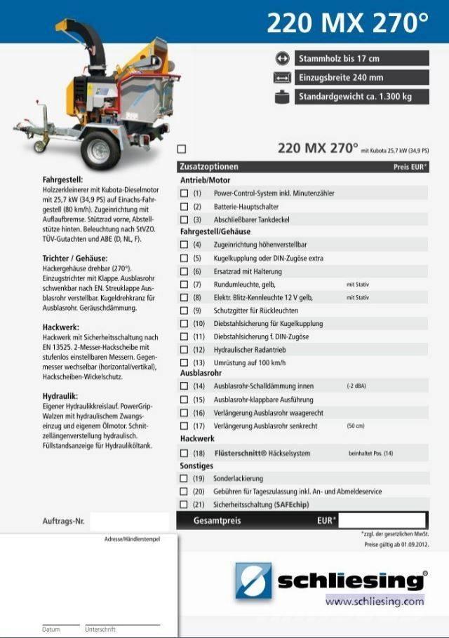 Schliesing 220 MX Ağaç öğütücüler