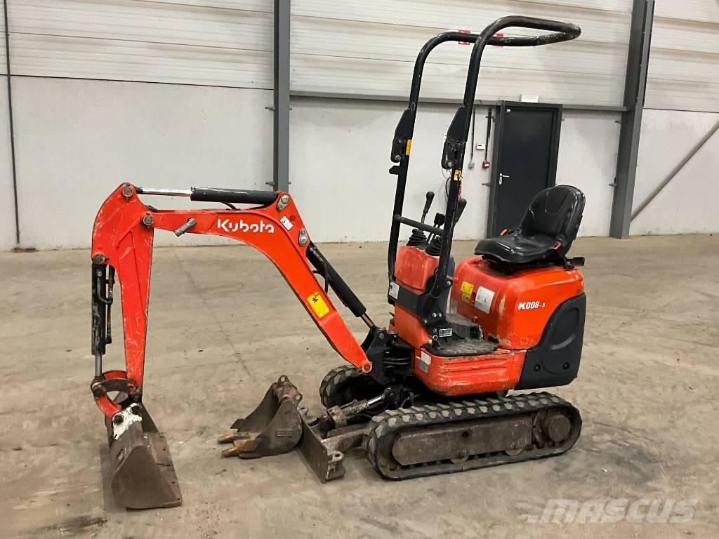 Kubota K 008-3 Mini ekskavatörler, 7 tona dek