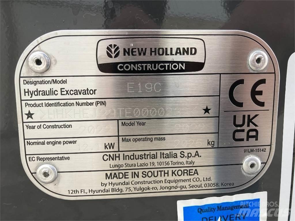 New Holland E 19C Mini ekskavatörler, 7 tona dek