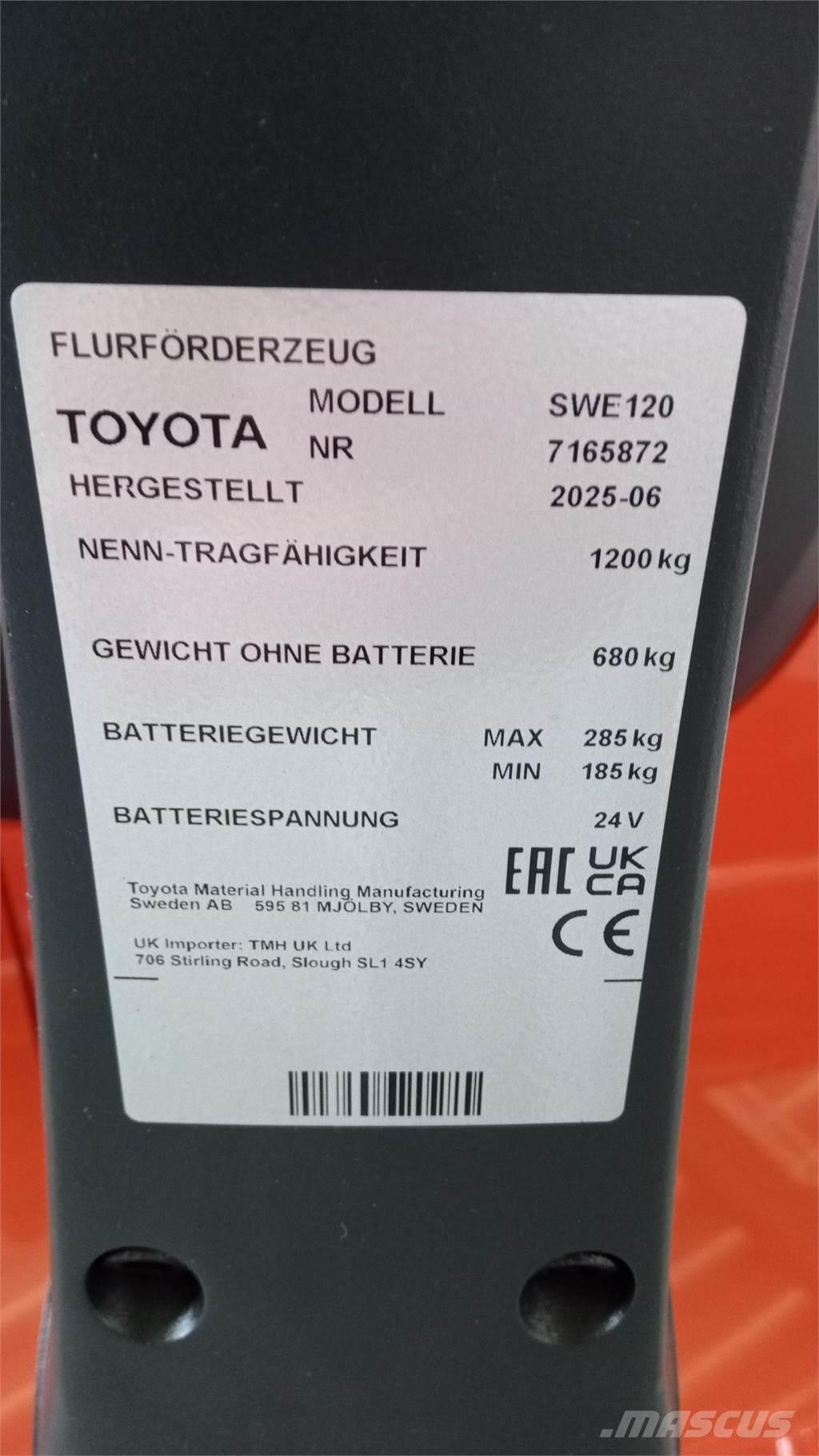 Toyota SWE120 Yaya kumandali istif makinasi