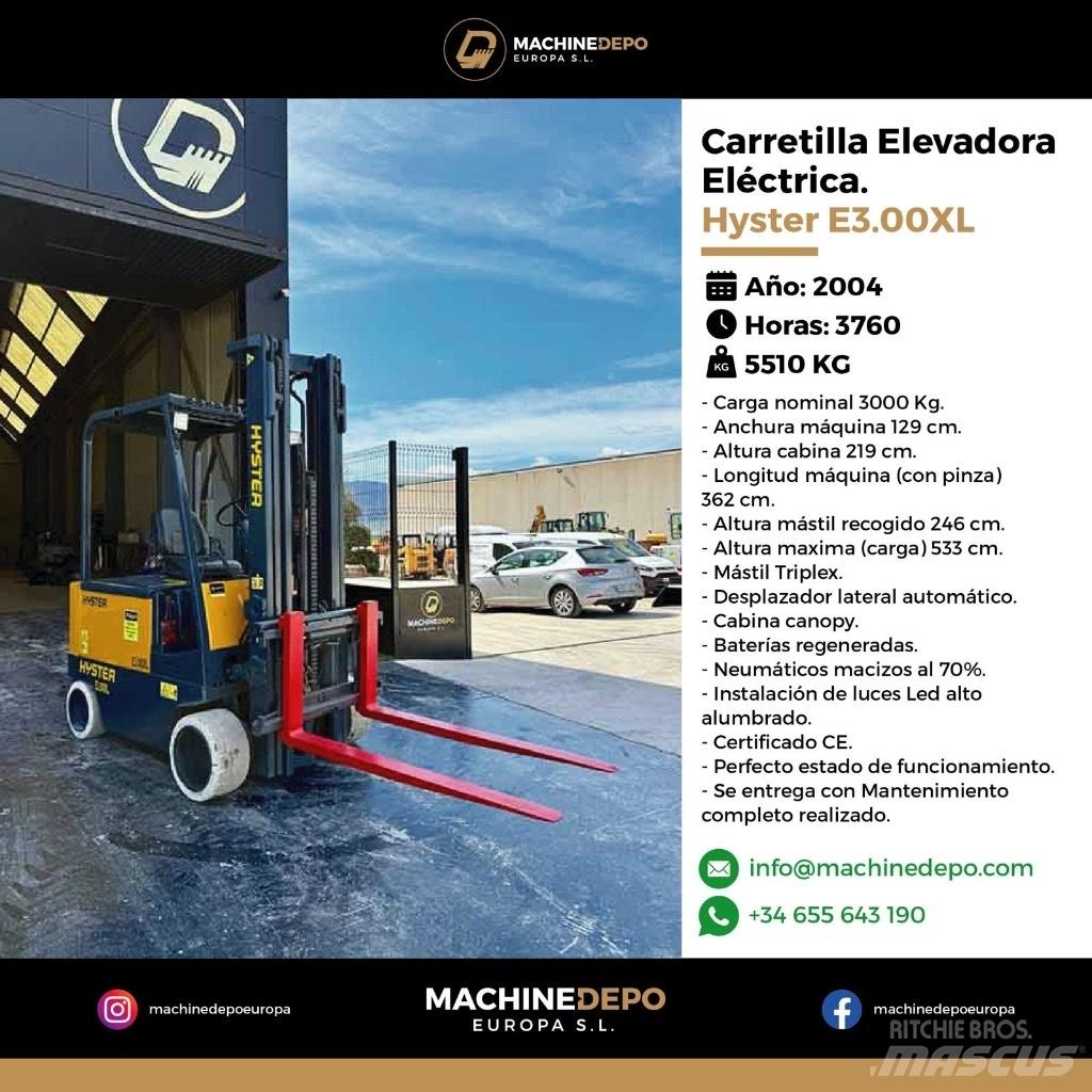 Hyster E3.00XL Elektrikli forkliftler