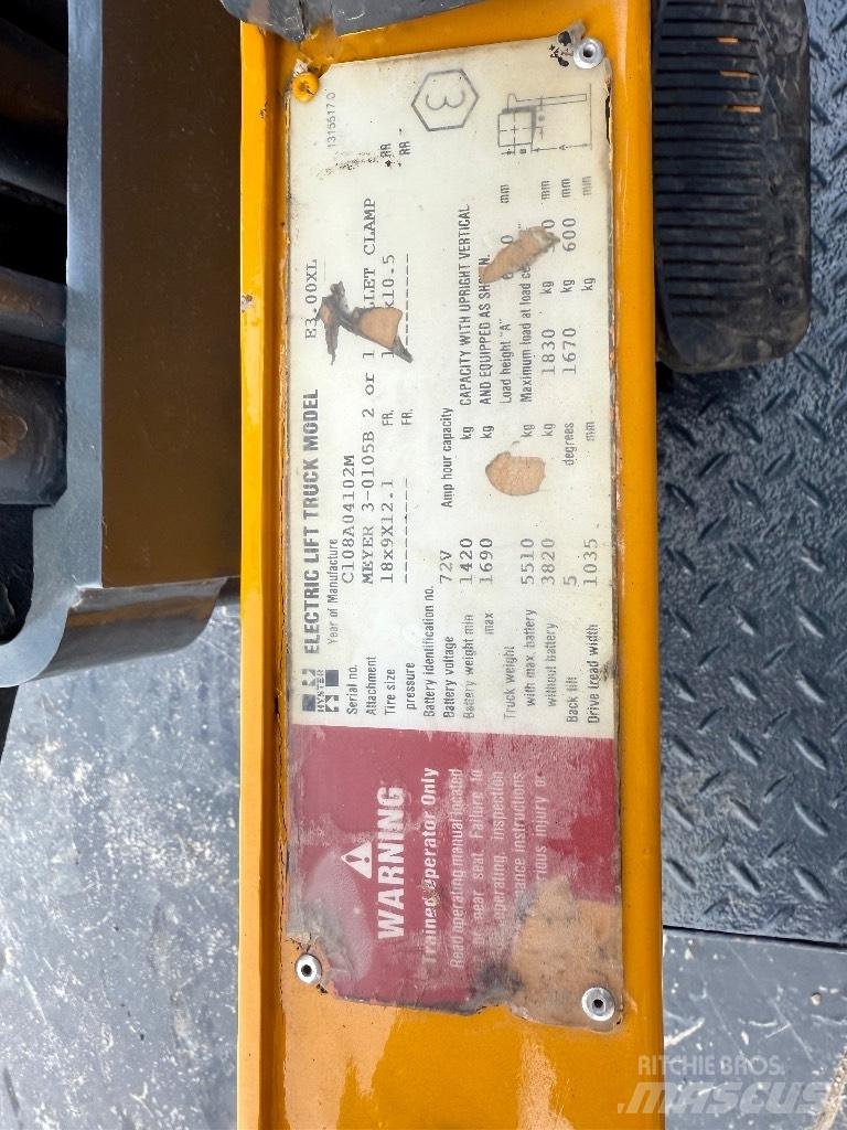 Hyster E3.00XL Elektrikli forkliftler