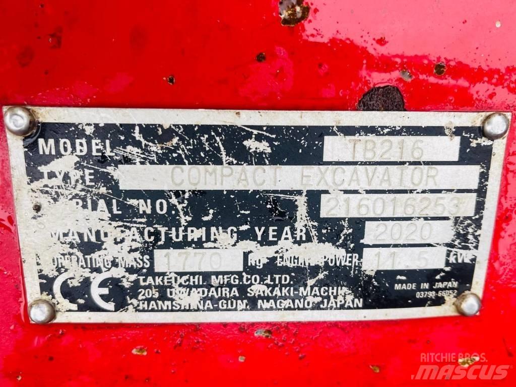 Takeuchi TB 216 Mini ekskavatörler, 7 tona dek
