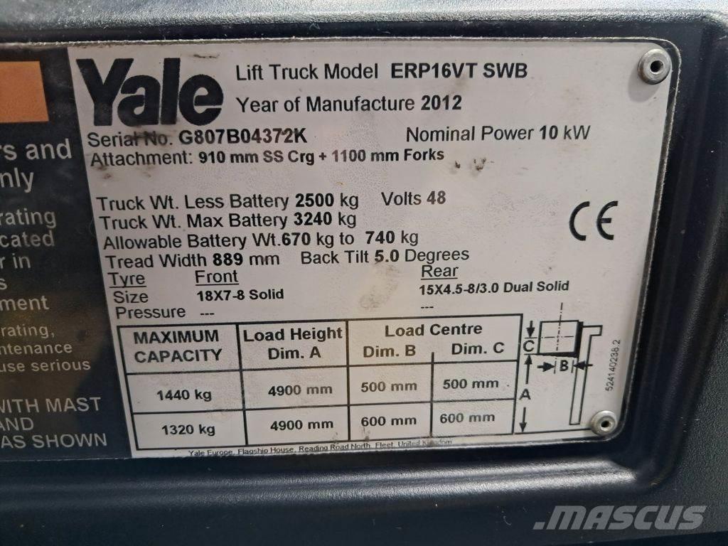 Yale ERP16VT SWB Elektrikli forkliftler