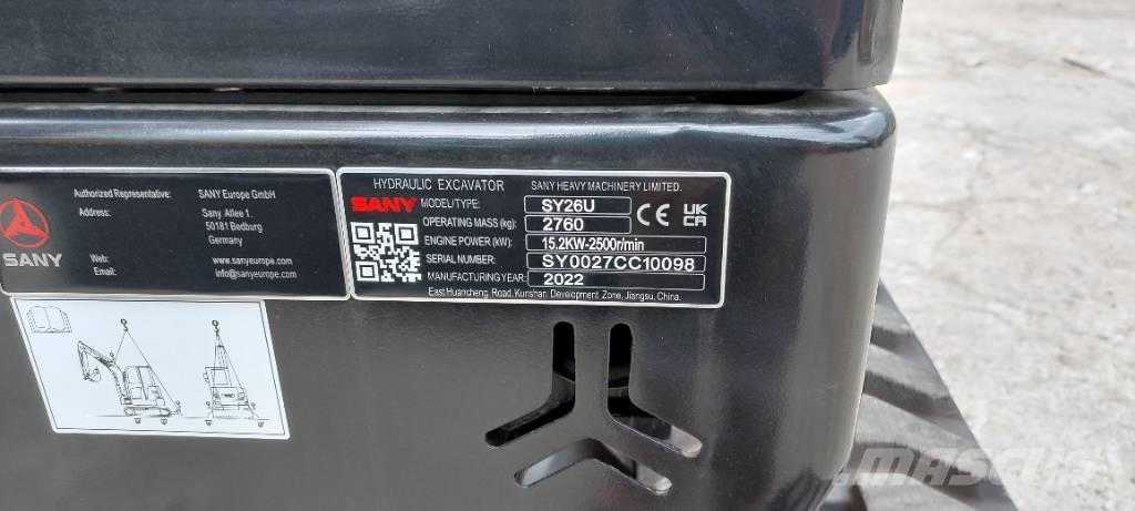 Sany SY 26 U Mini ekskavatörler, 7 tona dek
