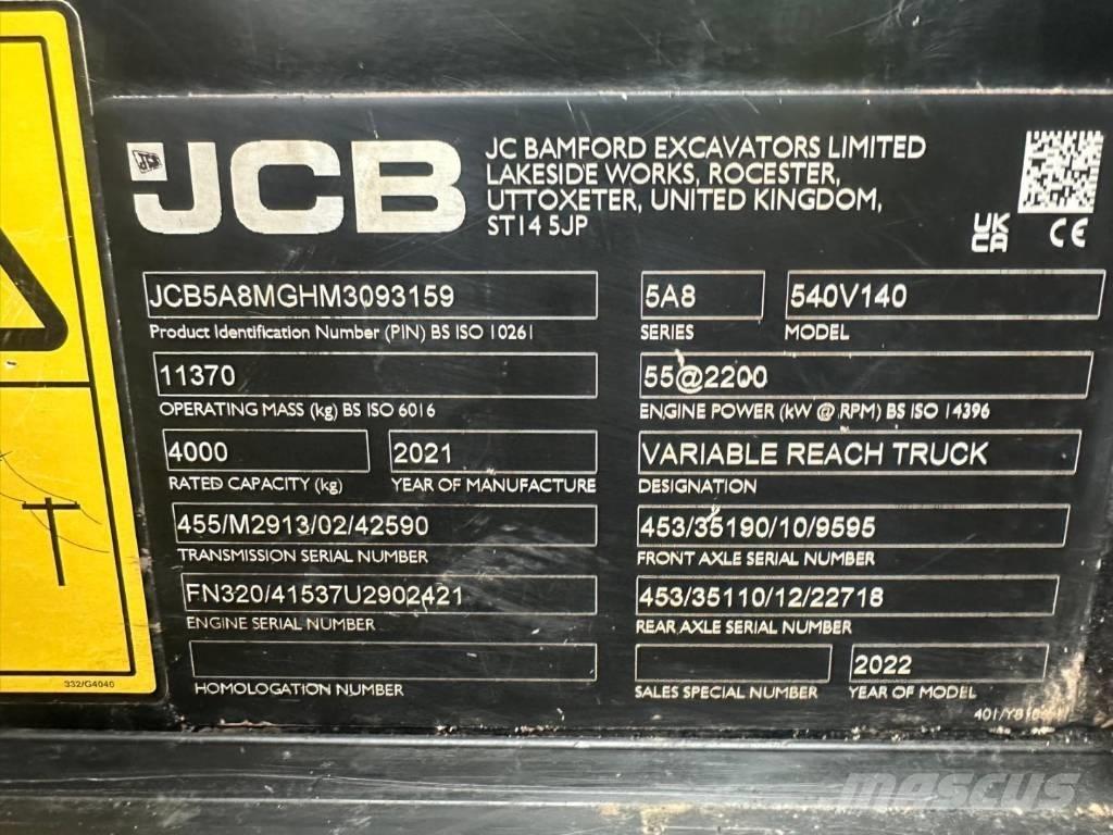 JCB 540-140 Teleskopik yükleyiciler