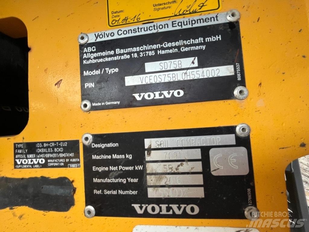 Volvo SD 75 Tek tamburlu silindirler