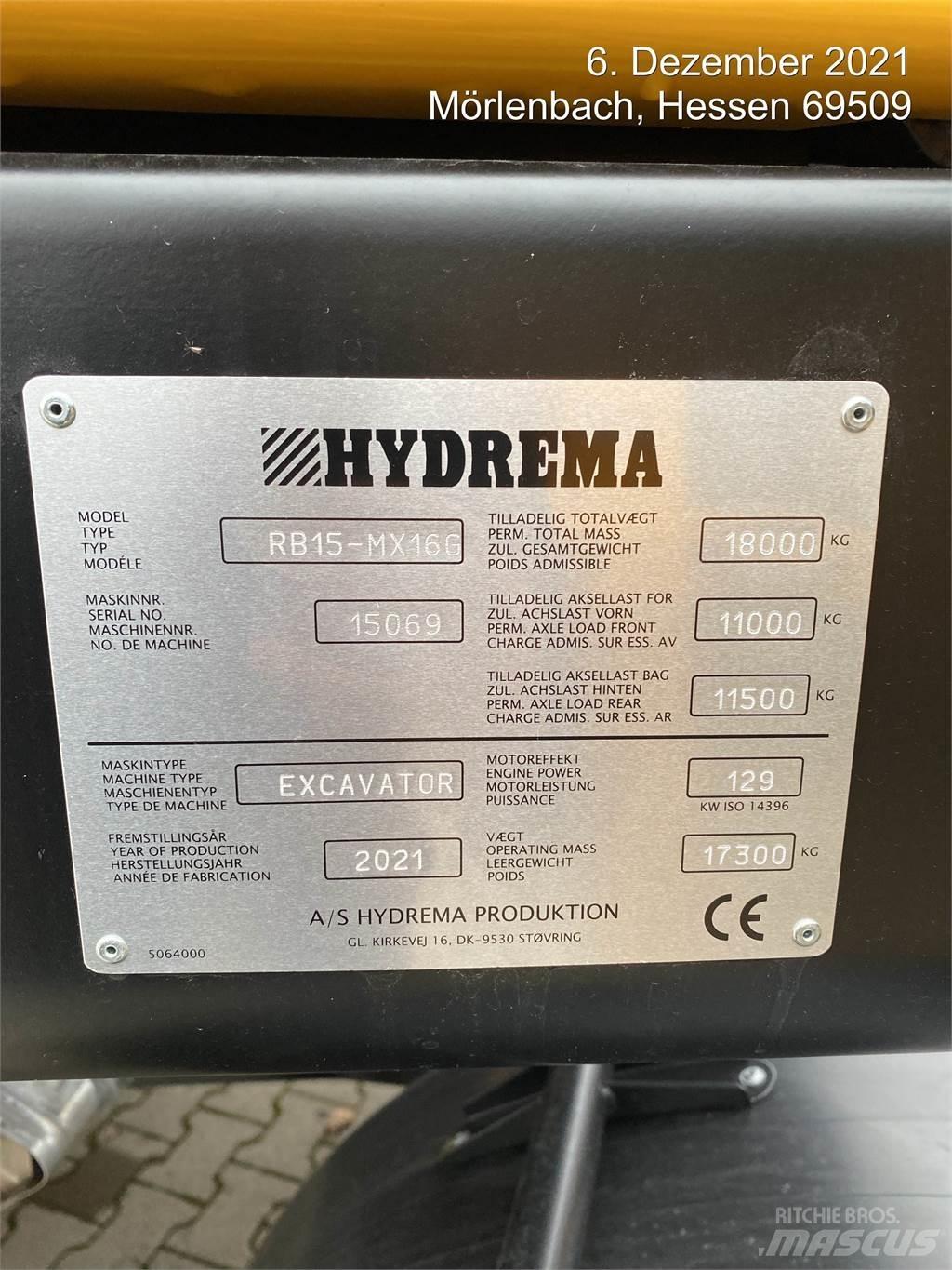 Hydrema MX16G Lastik tekerli ekskavatörler
