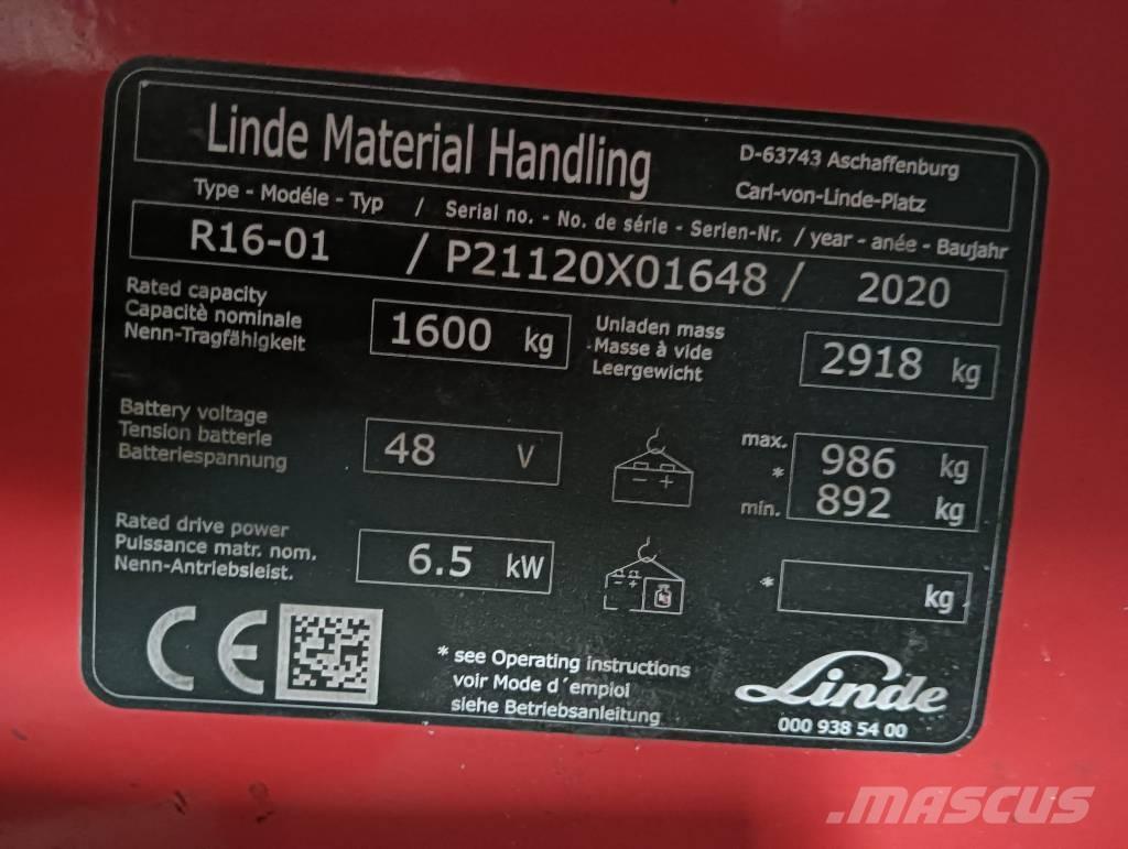 Linde R 16 Reach truck - depo içi istif araçları