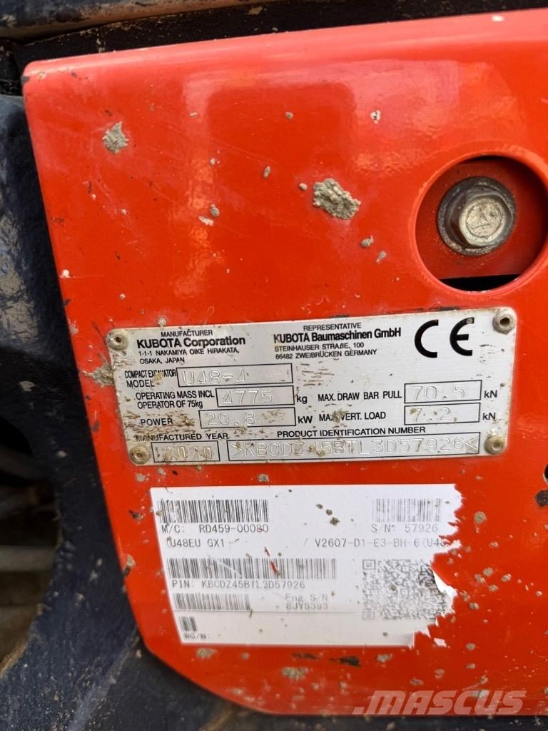 Kubota U 48 Mini ekskavatörler, 7 tona dek