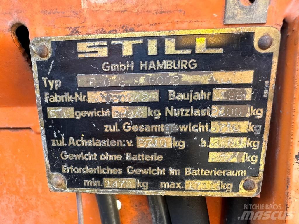 Still EFG 2.0/6002 Elektrikli forkliftler