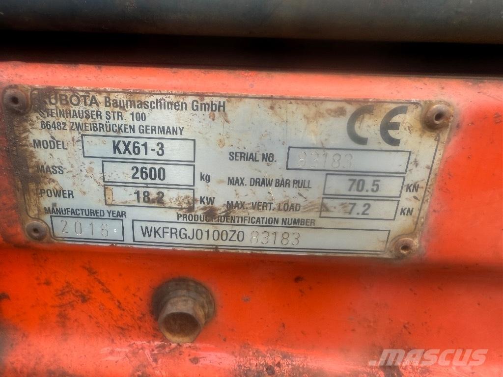 Kubota KX 61-3 Mini ekskavatörler, 7 tona dek