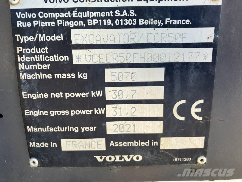 Volvo ECR 50 F Mini ekskavatörler, 7 tona dek