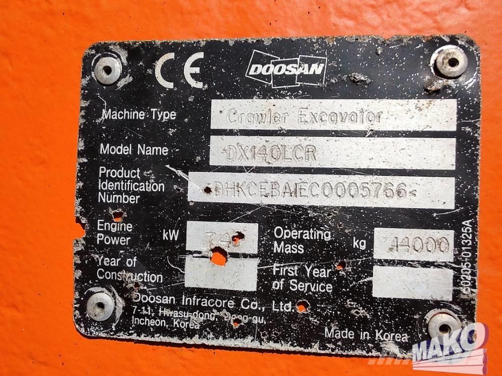 Doosan DX 140 LCR Paletli ekskavatörler