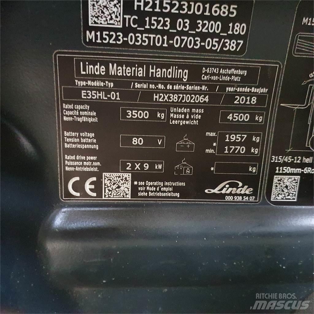 Linde E35HL Elektrikli forkliftler