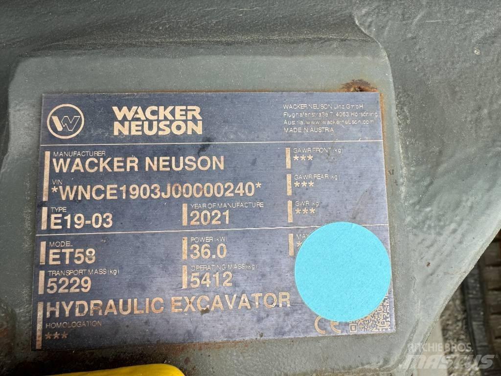 Wacker Neuson ET58 Paletli ekskavatörler