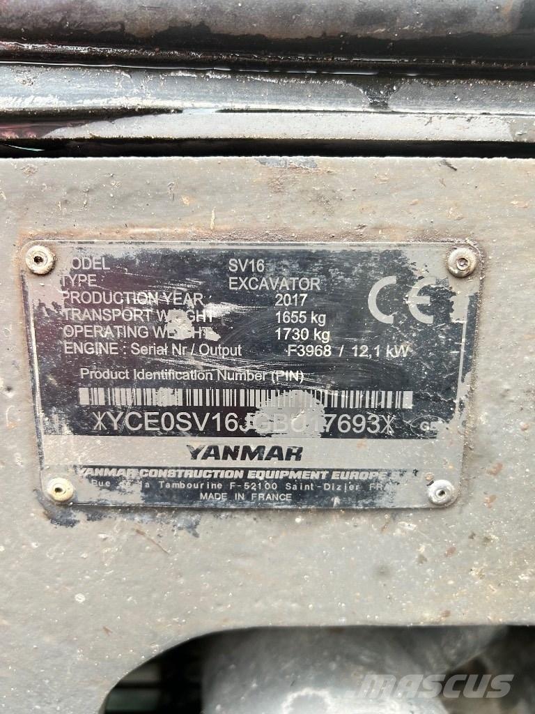 Yanmar SV 16 Mini ekskavatörler, 7 tona dek