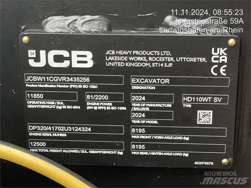 JCB HydraDig 110W Lastik tekerli ekskavatörler