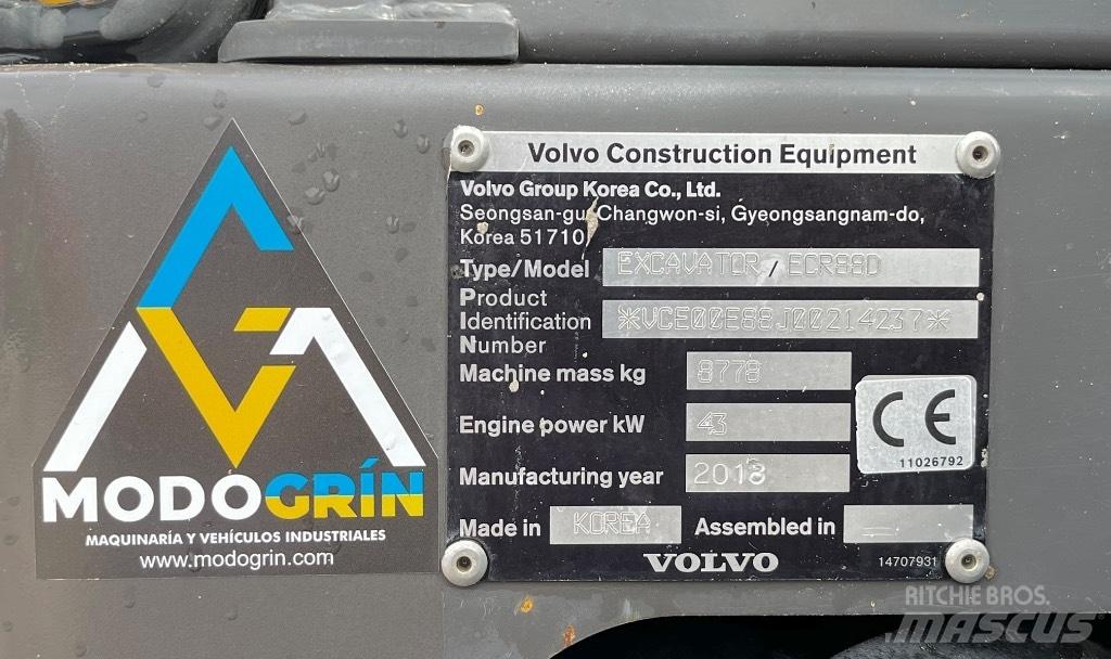 Volvo ECR 88 Mini ekskavatörler, 7 tona dek