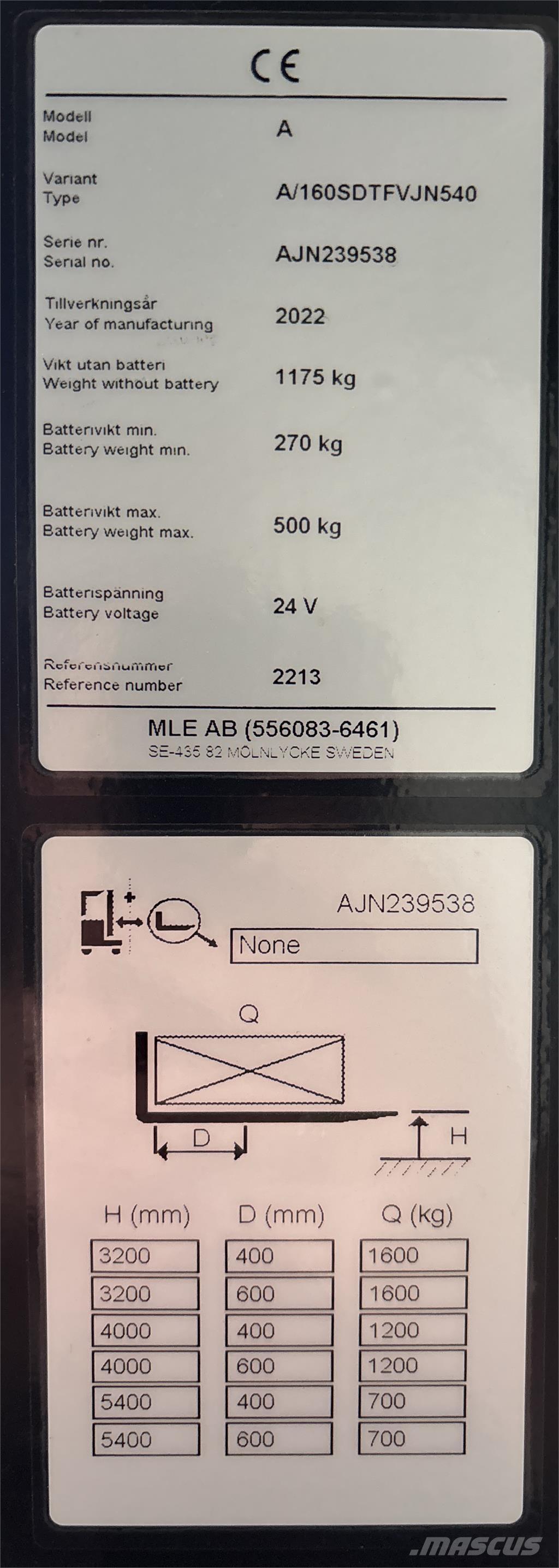 Atlet A160 Akülü depo ekipmanları