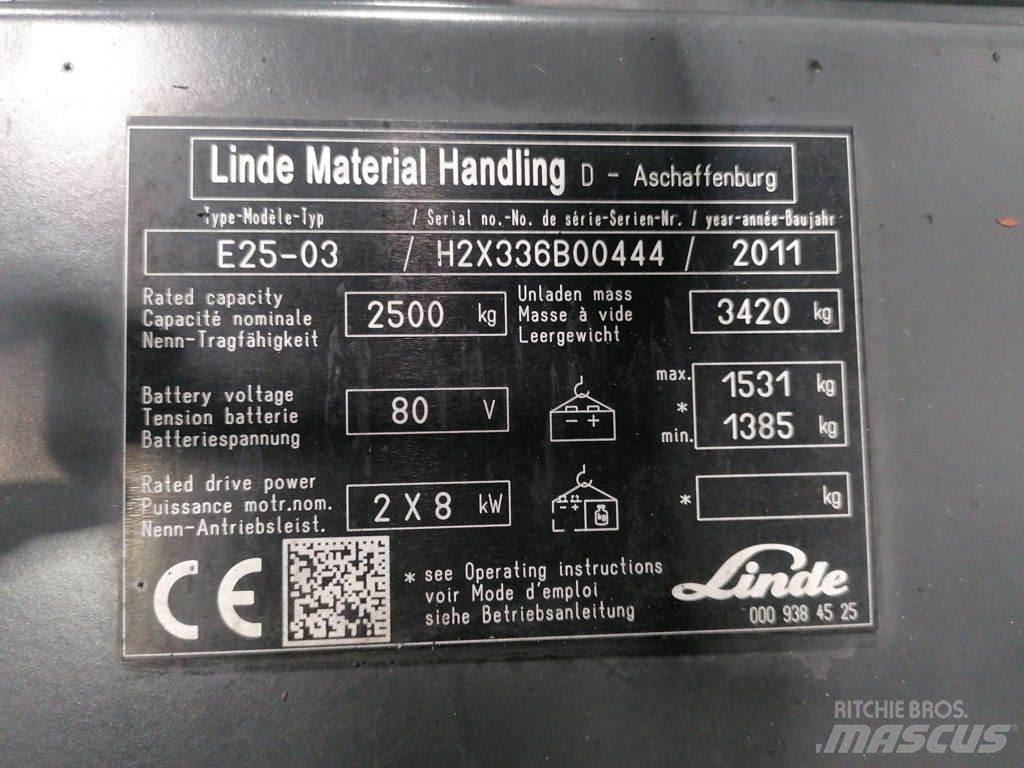 Linde E25-03 Elektrikli forkliftler