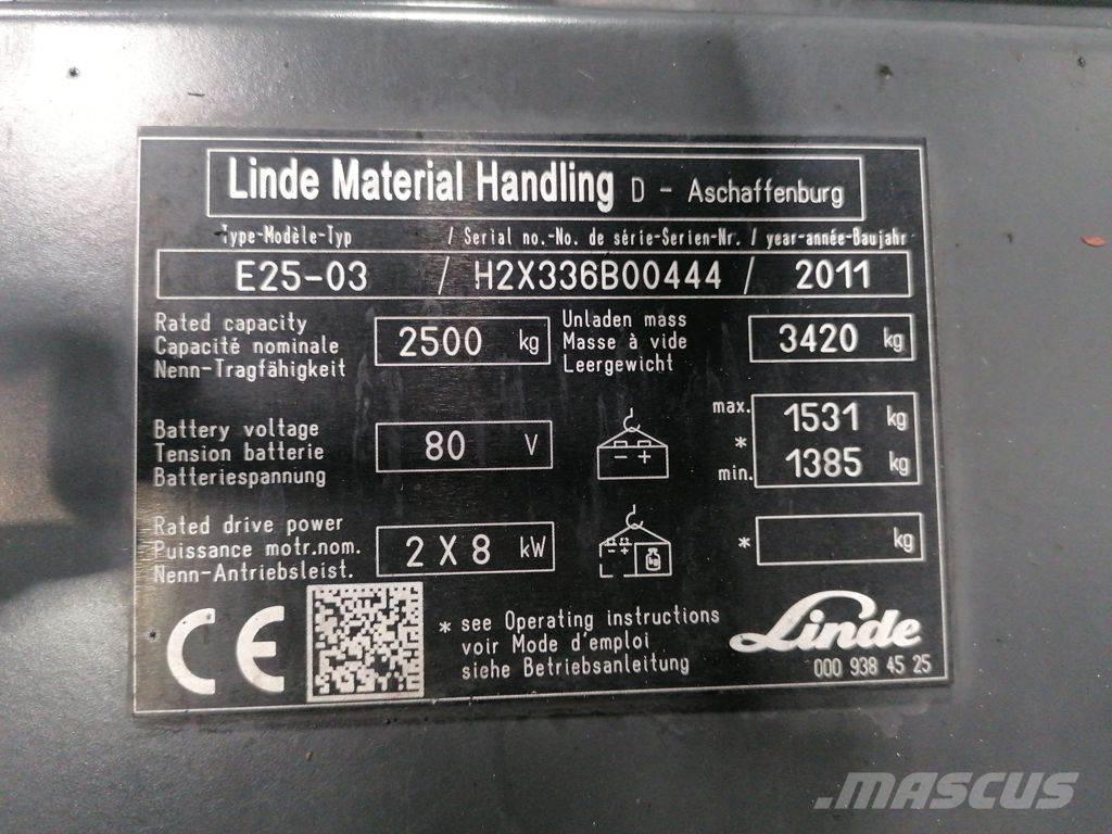 Linde E25-03 Elektrikli forkliftler