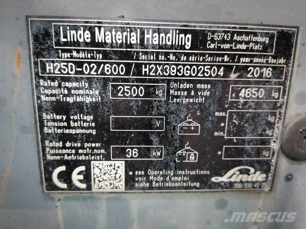 Linde H25D-02/600 LPG'li forkliftler