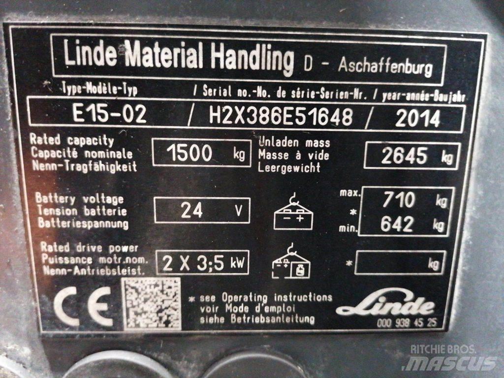 Linde E15-02 Elektrikli forkliftler