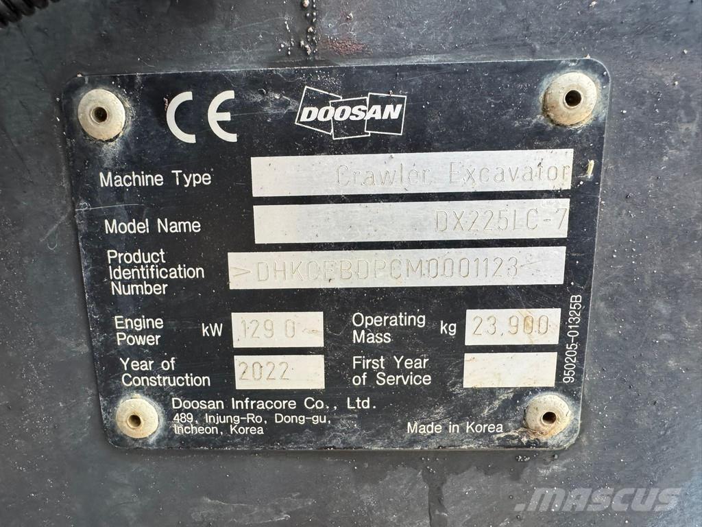 Doosan DX225LC-7 Özel ekskavatörler