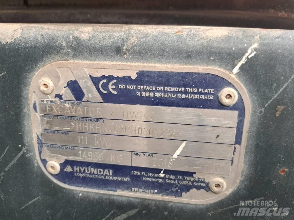 Hyundai HW140 Lastik tekerli ekskavatörler