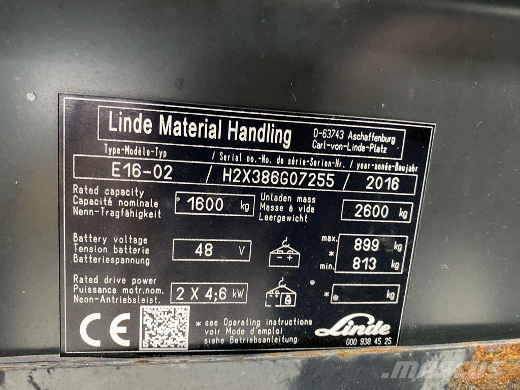 Linde E16-02 Elektrikli forkliftler