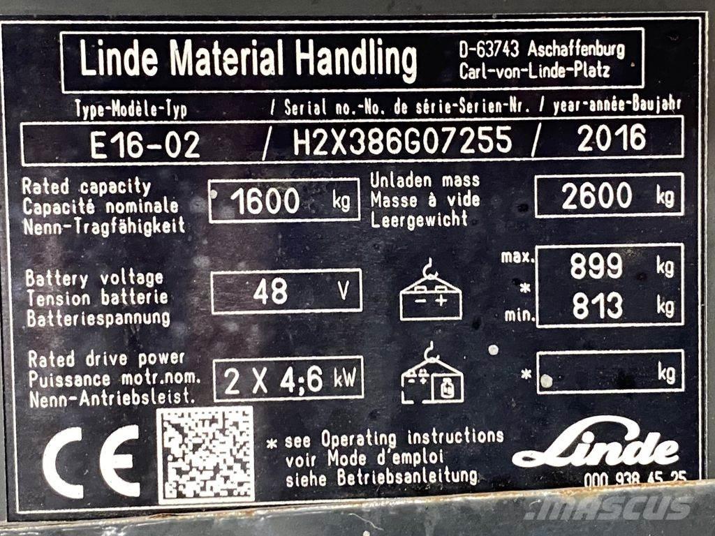 Linde E16-02 Elektrikli forkliftler