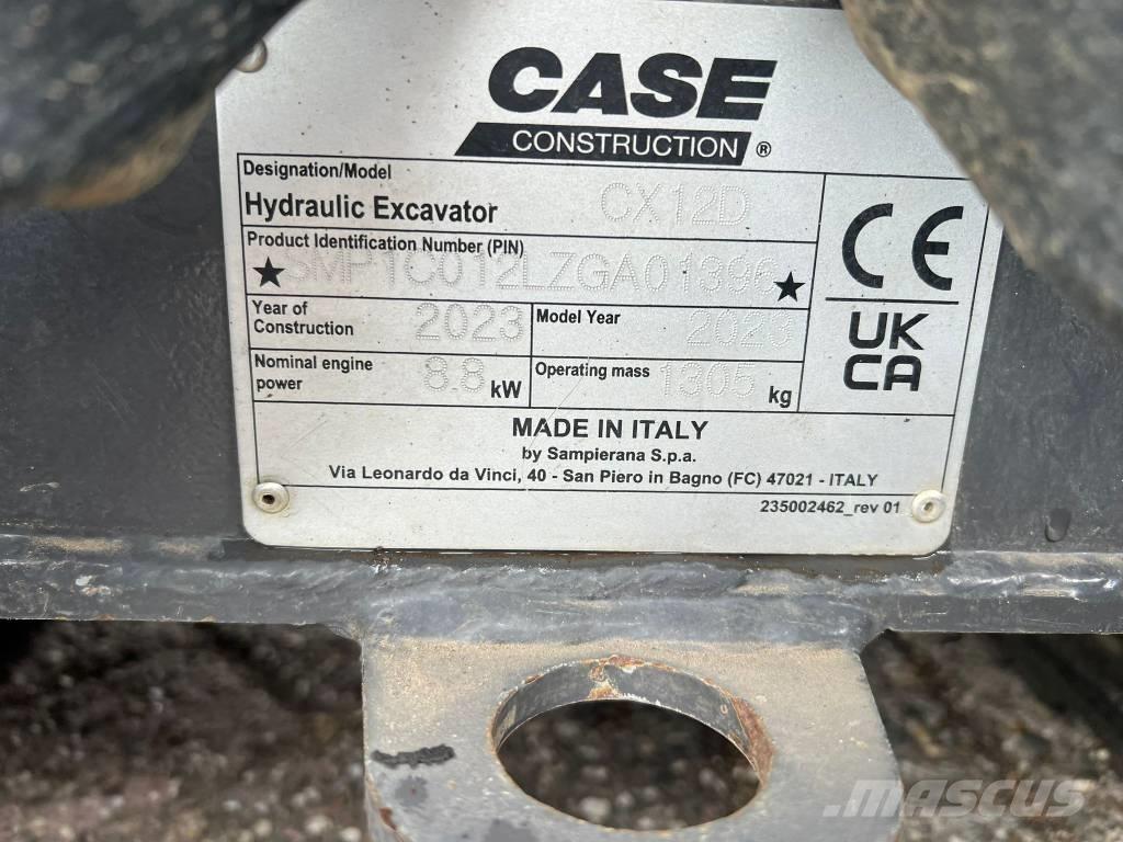 CASE CX 12 D Mini ekskavatörler, 7 tona dek