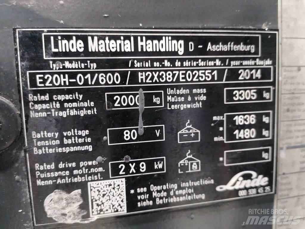 Linde E20H-01/600 Elektrikli forkliftler