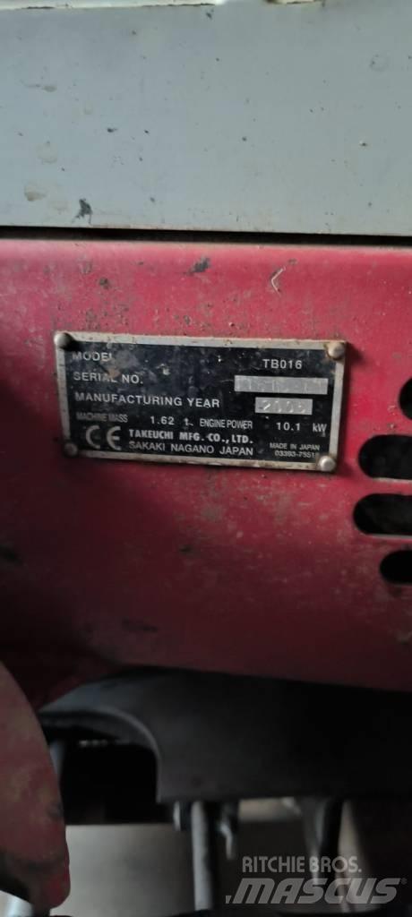 Takeuchi TB016 Mini ekskavatörler, 7 tona dek