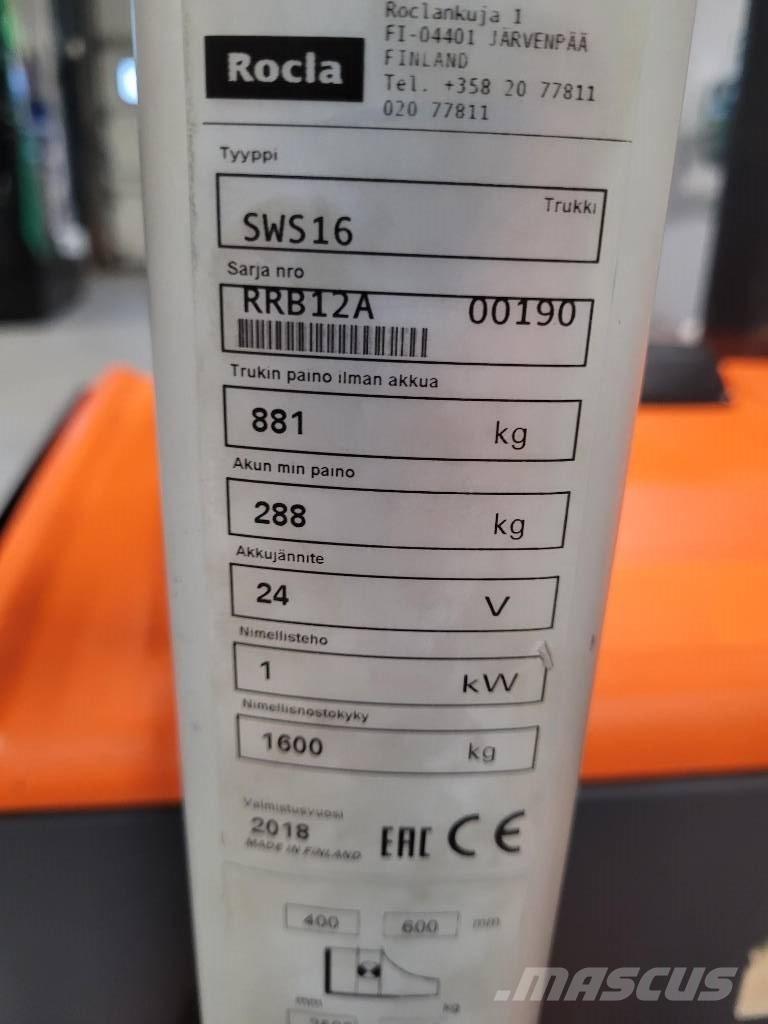 Rocla SWS 16 Yaya kumandali istif makinasi