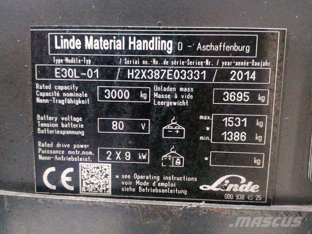 Linde E30L-01 Elektrikli forkliftler