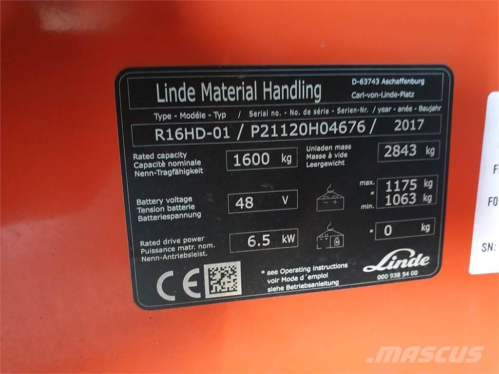 Linde R16HD Reach truck - depo içi istif araçları