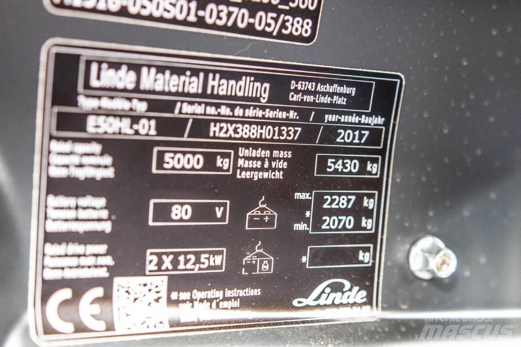 Linde E50HL-01 Elektrikli forkliftler