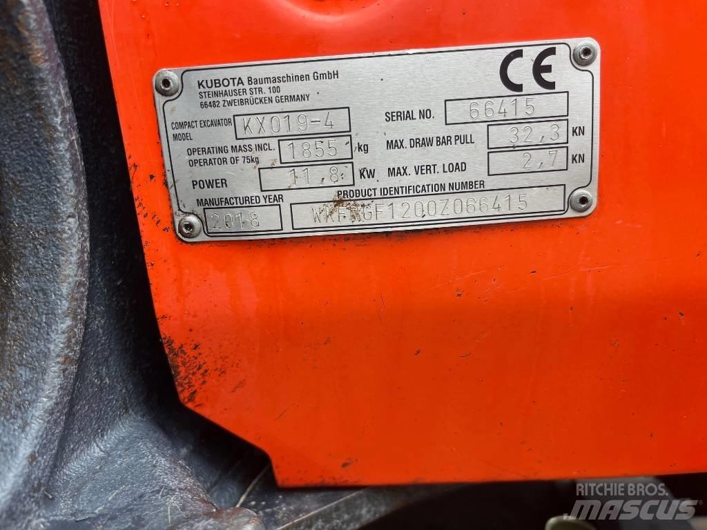 Kubota KX019-4 Mini ekskavatörler, 7 tona dek