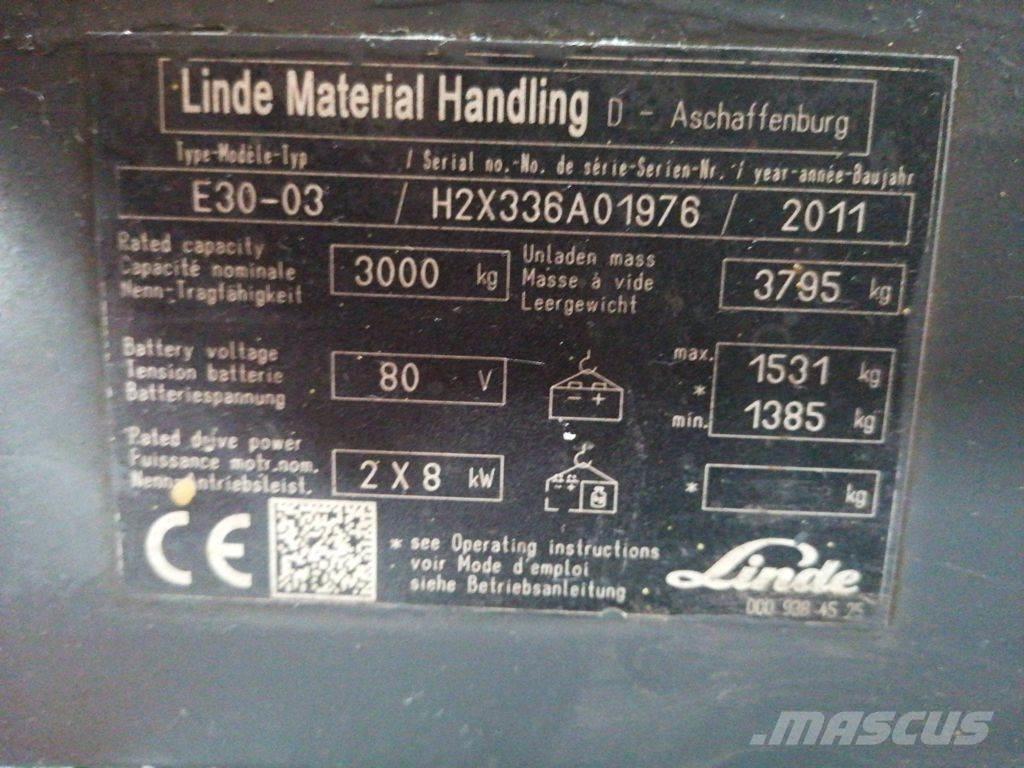 Linde E30-03 Elektrikli forkliftler