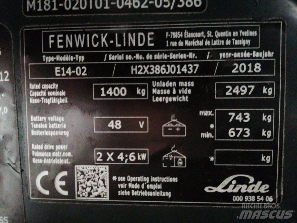 Linde E14-02 Elektrikli forkliftler