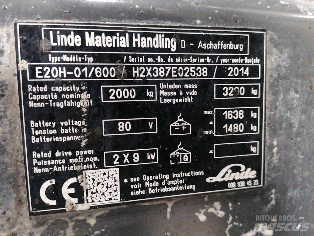 Linde E20H-01/600 Elektrikli forkliftler