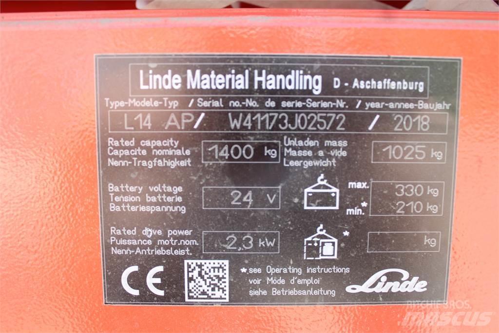 Linde L14APi Yaya kumandali istif makinasi