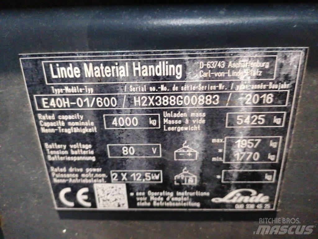 Linde E40H-01/600 Elektrikli forkliftler