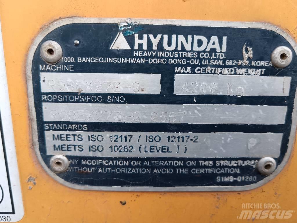 Hyundai Robex 27 Z-9 Mini ekskavatörler, 7 tona dek