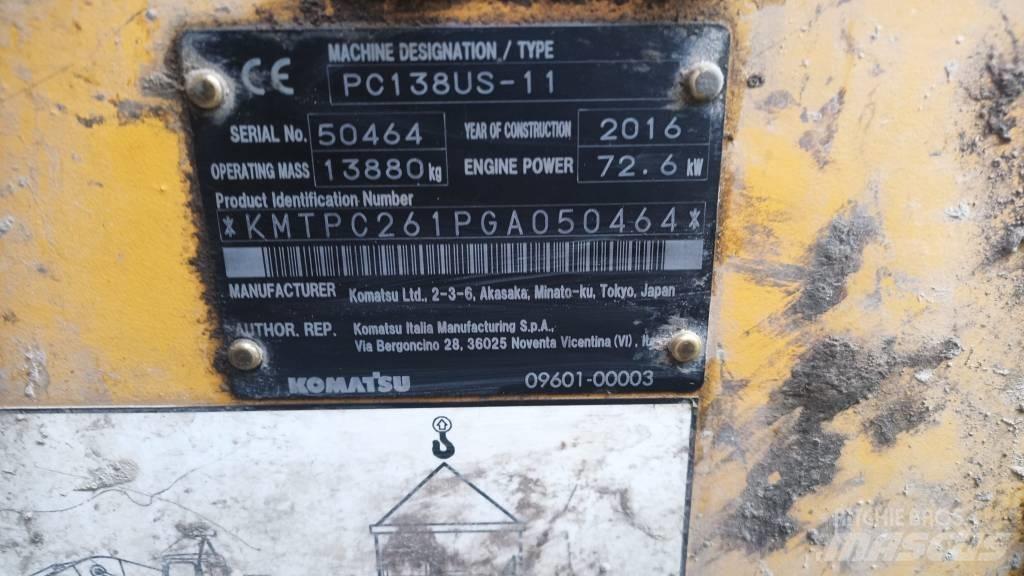 Komatsu PC 138 US Paletli ekskavatörler