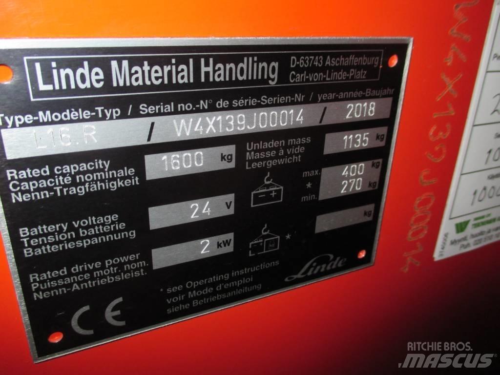 Linde L16R Akülü depo ekipmanları
