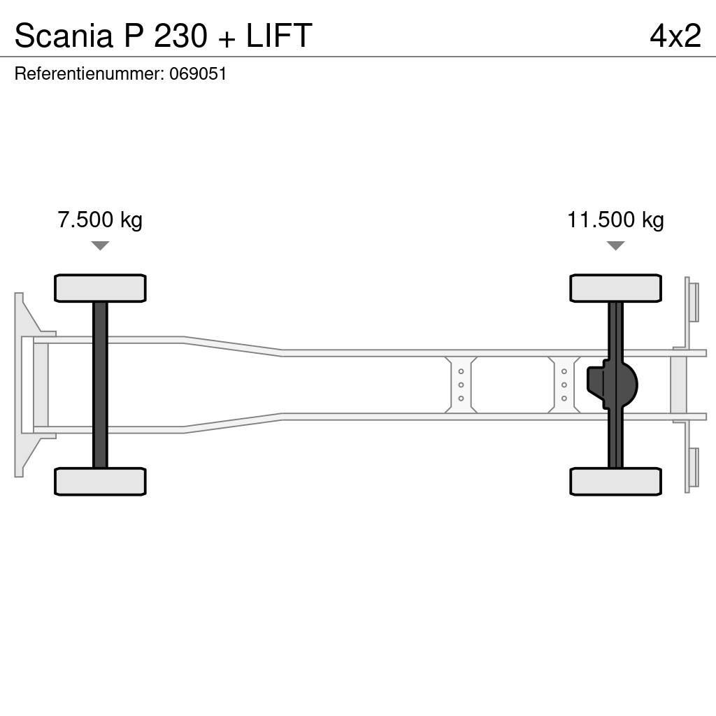 Scania P 230 + LIFT Kapali kasa kamyonlar