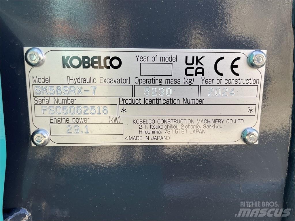 Kobelco SK 58 SRX-7 Mini ekskavatörler, 7 tona dek